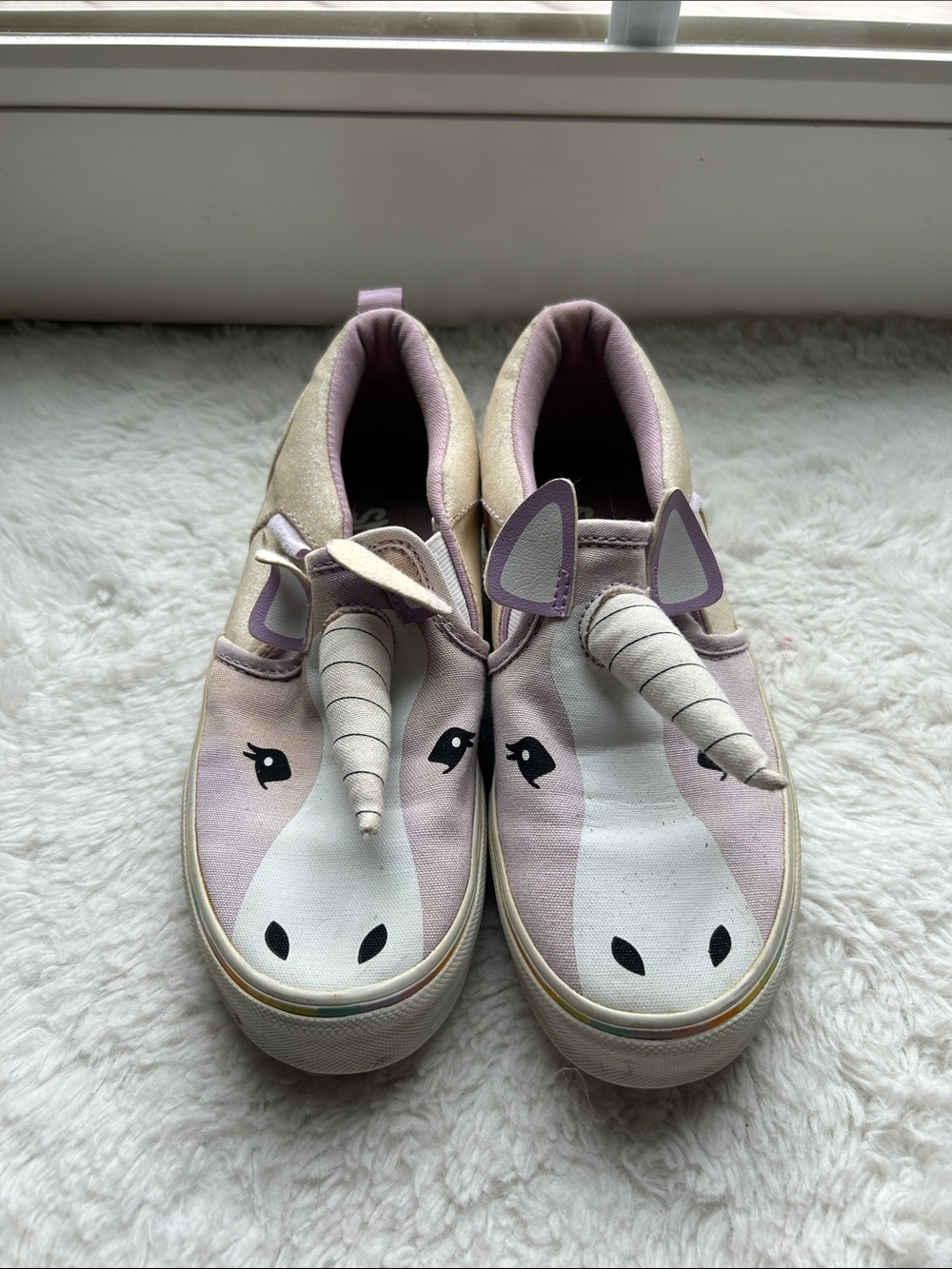 Vans Kids Unicorn Slip-On Shoes in Pink and White